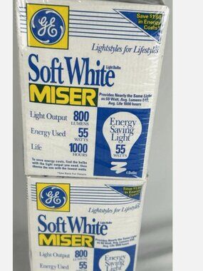 NEW 16 Pack GE Miser Light Bulbs Soft White 55 Watt 800 Lumens